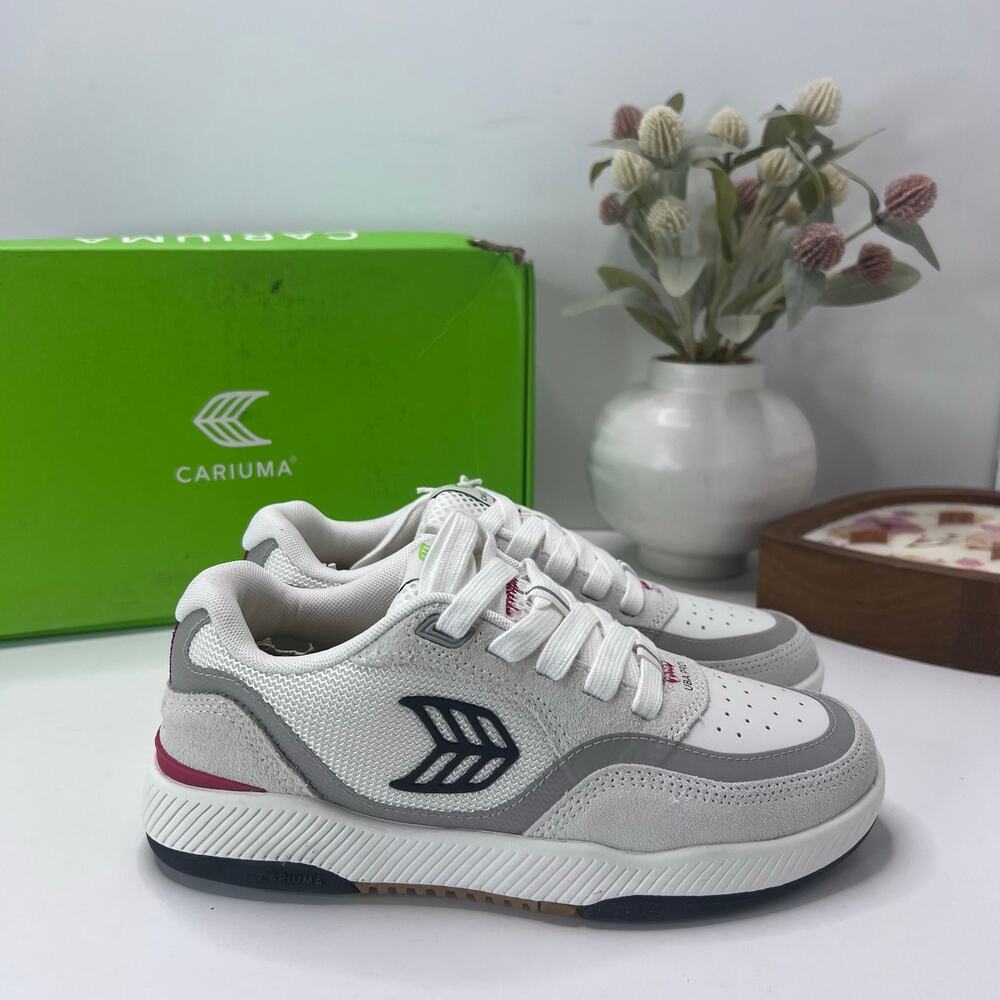 Cariuma UBA PRO Suede/Leather/Mesh Sneaker Smoke White/Red/Gray Women's 6 NWB